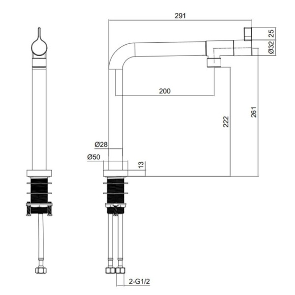 Tramonto Kitchen Tap - Copper